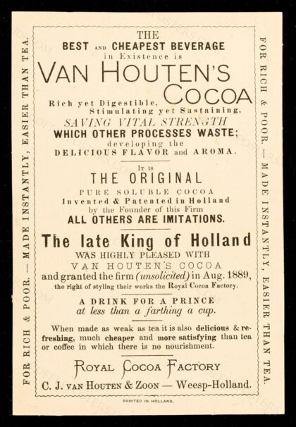 Van Houten's cocoa : best and goes farthest... : Mr. Samuel Pickwick / C.J. van Houten & Zoon