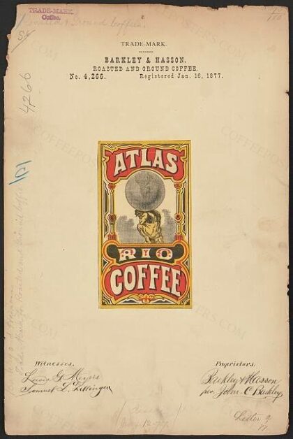 [Trademark registration by Barkley & Hasson for Atlas Rio Coffee brand Roasted and Ground Coffee]