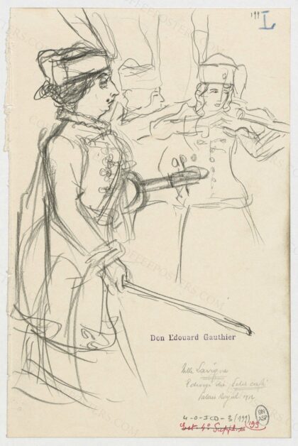 [Alice Lavigne dans "Le petit café" / dessins de Paul Charles Delaroche]
