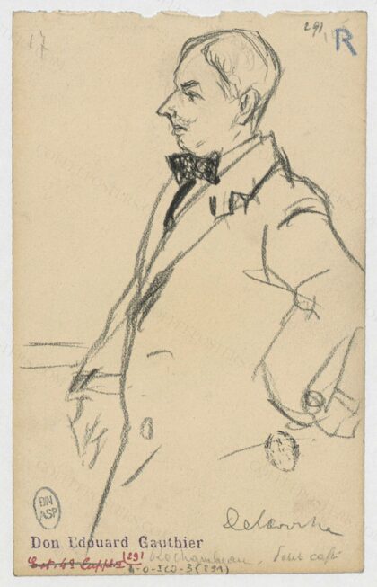 [Rochambeau dans "Le Petit café" de Tristan Bernard : [dessin] / Paul Charles Delaroche]
