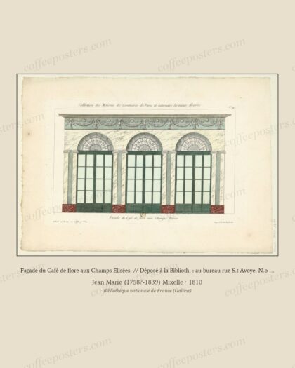 Façade du Café de flore aux Champs Elisées. // Déposé à la Biblioth. : au bureau rue S.t Avoye, N.o 51 : [e…