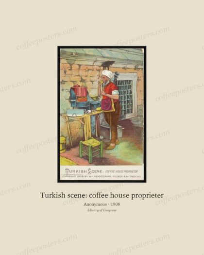 Turkish scene: coffee house proprieter