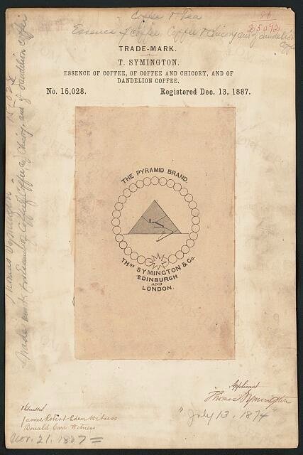 [Trademark registration by T. Symington for The Pyramid Brand