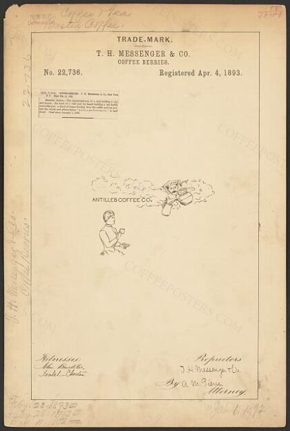 [Trademark registration by T. H. Messenger & Co. for Antilles Coffee Co