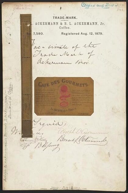 [Trademark registration by A. L. Ackermann & B. L. Ackermann, Jr