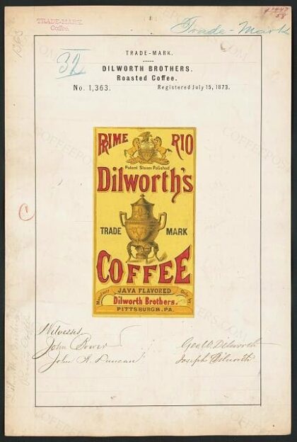 [Trademark registration by Dilworth Brothers for Prime Rio Dilworth's Coffee brand Roasted Coffee]
