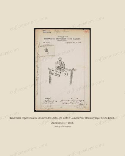 [Trademark registration by Steinwender-Stoffregen Coffee Company for [Monkey logo] brand Roasted Coffee]