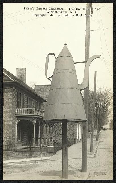 Salem's famous landmark, "The Big Coffee Pot," Winston-Salem, N.C
