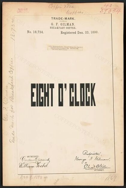 [Trademark registration by G. F