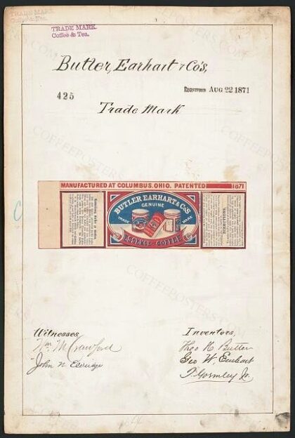 [Trademark registration by Butler, Earhart & Co. for Butler Earhart & Co's Essence of Coffee brand Product…