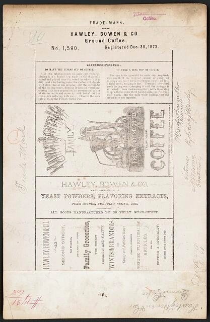 [Trademark registration by Hawley, Bowen & Co