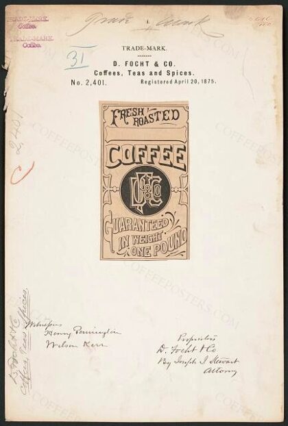 [Trademark registration by D. Focht & Co. for D. F. & Co