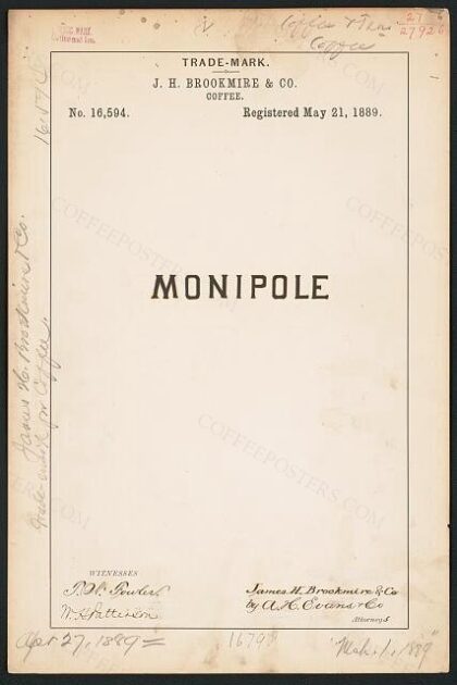 [Trademark registration by J. H. Brookmire & Co