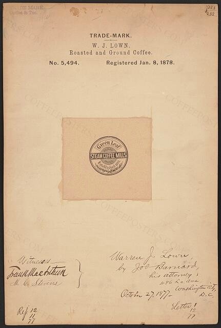 [Trademark registration by W. J