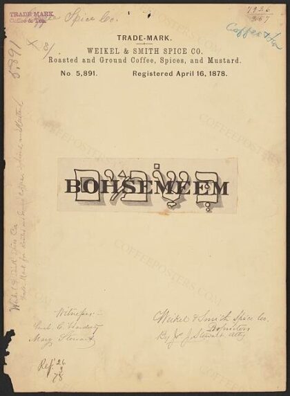 [Trademark registration by Weikel & Smith Spice Co