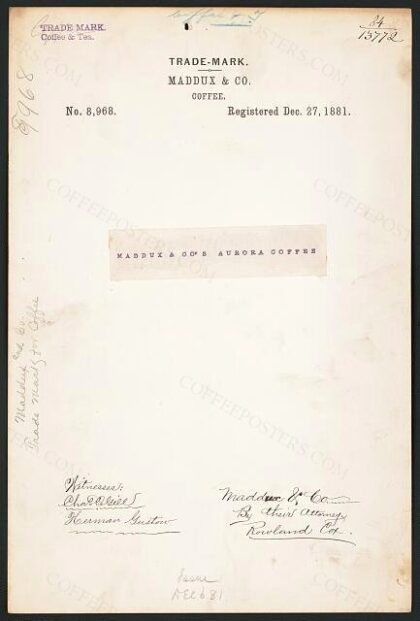 [Trademark registration by Maddux & Co