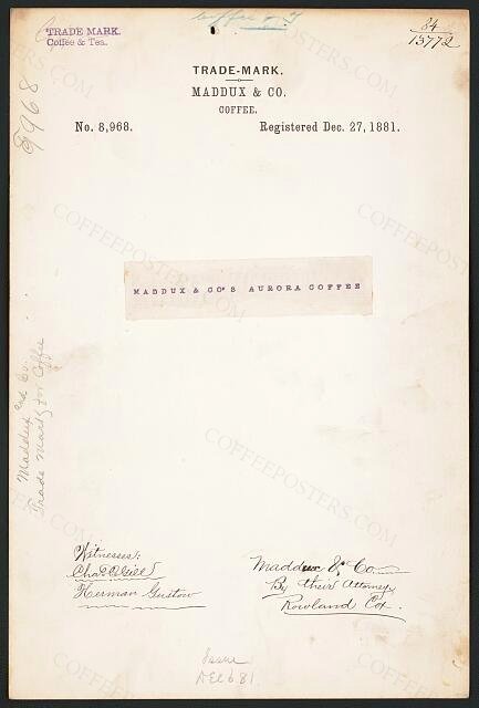 [Trademark registration by Maddux & Co