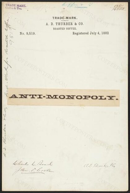 [Trademark registration by A. D. Thurber & Co
