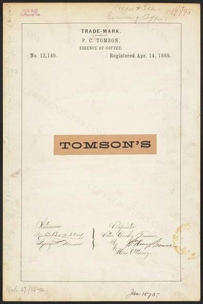 [Trademark registration by P. C