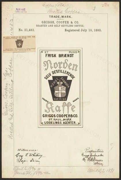 [Trademark registration by Griggs, Cooper & Co