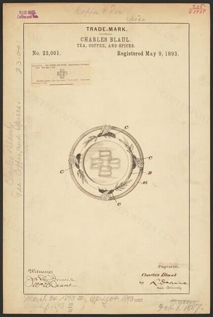 [Trademark registration by Charles Blaul for B. B. B. B