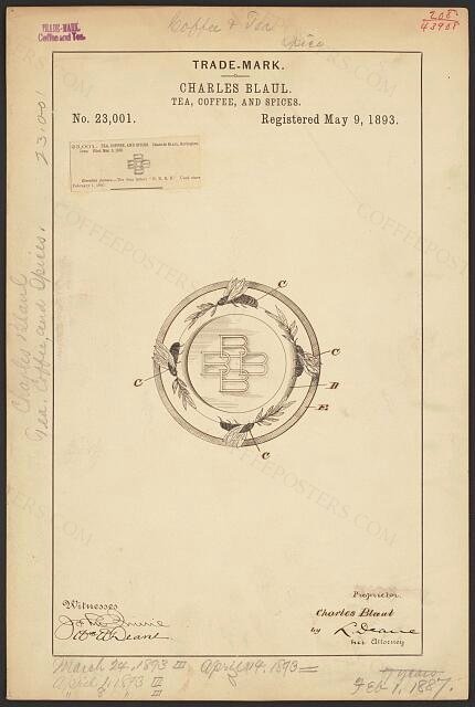 [Trademark registration by Charles Blaul for B. B. B. B
