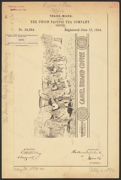 [Trademark registration by The Union Pacific Tea Company for Camel Brand Coffee]