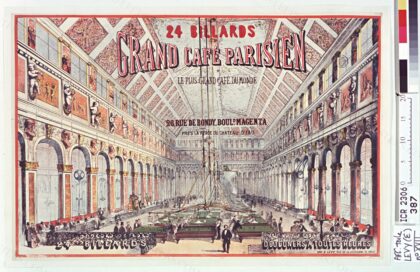 24 billards. Grand café parisien, le plus grand café du monde, 26 rue de Bondy, Bould Magenta, près de la p…