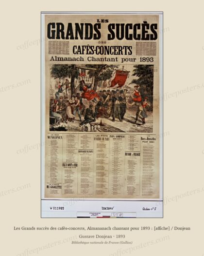 Les Grands succès des cafés-concerts, Almananach chantant pour 1893 : [affiche] / Donjean