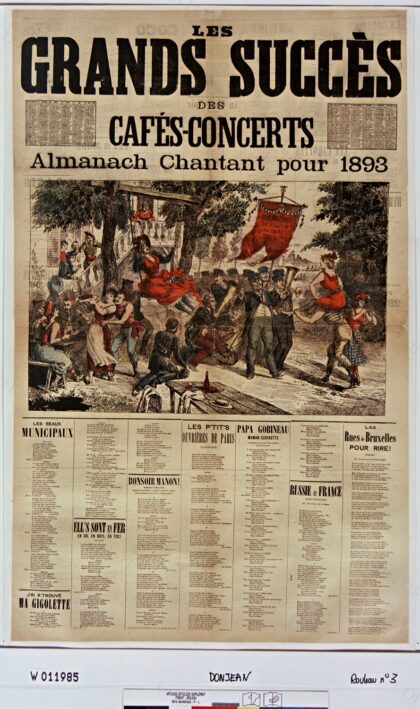 Les Grands succès des cafés-concerts, Almananach chantant pour 1893 : [affiche] / Donjean