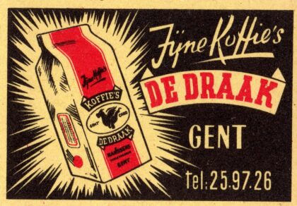 Dragon Coffee Bag Ghent - Vintage Matchbox Label
