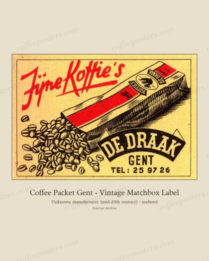 Coffee Packet Gent - Vintage Matchbox Label