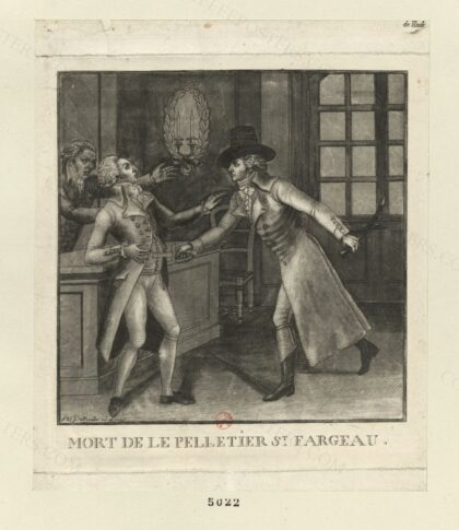 Mort de Le Pelletier St Fargeau : [estampe] / F.A.L. Du Moulin inv.t & sculp