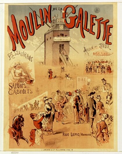 Moulin de la Galette. Restaurant. Salons. Cabinets. Jardin des Jeux... : [affiche] / [J