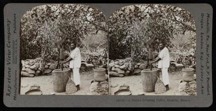 A native grinding coffee, Orizaba, Mexico