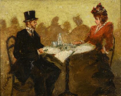 Pietro Scoppetta Paar im Café