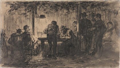 Erik Werenskiold - Outdoor Café in Munich - NG.K&H.B.04894 - National Museum of Art, Architecture and Design