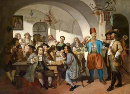 Zu den blauen Flaschen painting c1900